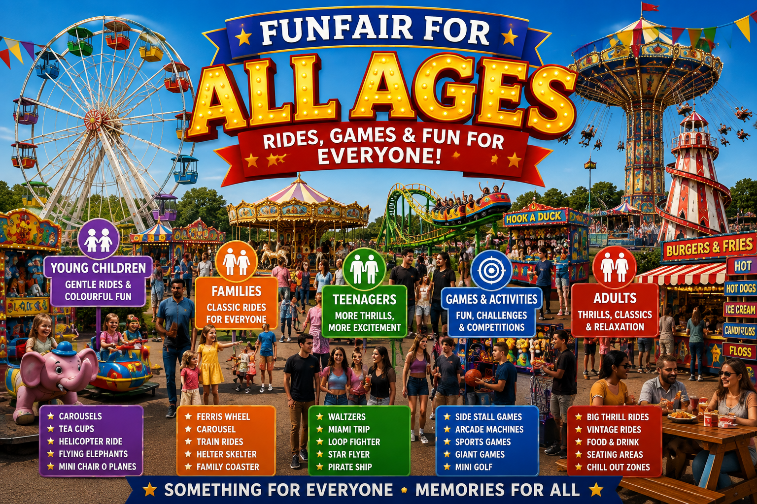 Making a funfair for different age groups Funfair Hire for all ages