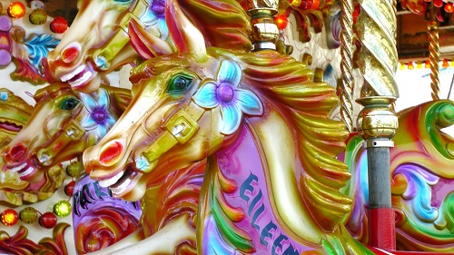 Painted Horse on Funfair Carousel Carousel Horse