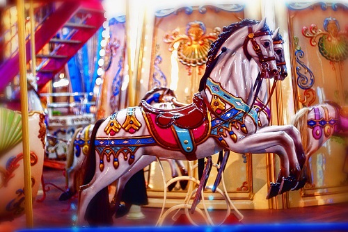 Prancer carousel horse with two feet on ground Prancer Carousel Horse