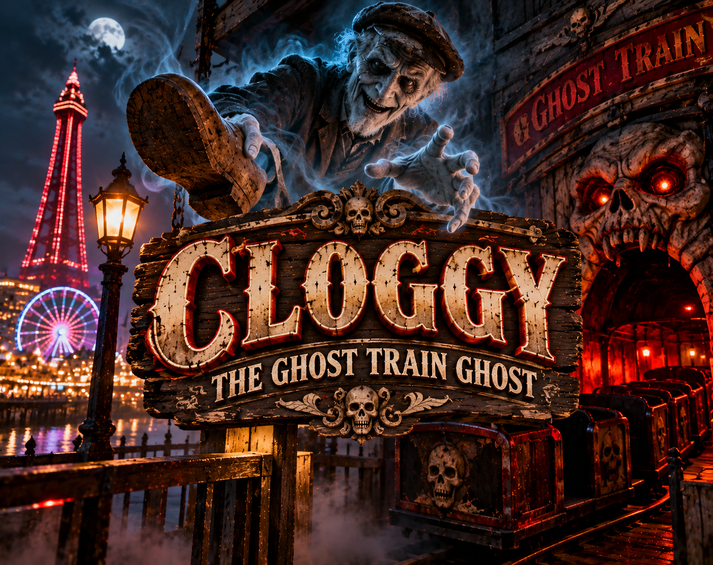 The Real Ghost of the Ghost Train - Cloggy Blackpool Cloggy - the Blackpool Ghost Train Ghost
