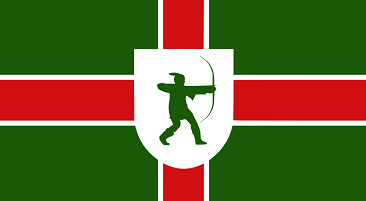 Flag of Nottinghamshire, the home of the Goose Fair Nottinghamshire flag