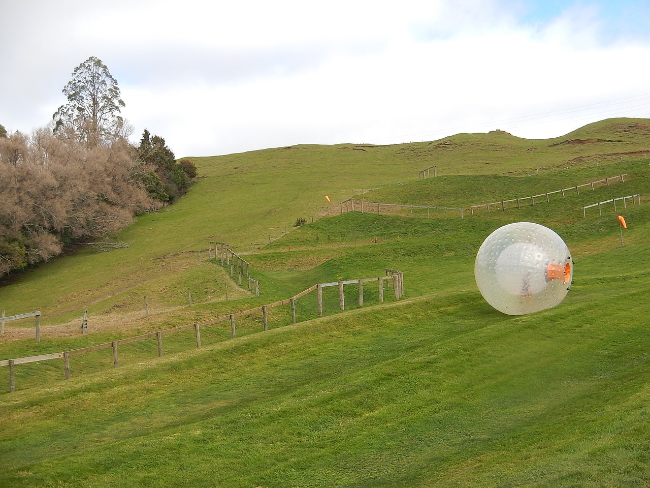 Fairground Fun - Zorbing Down a Hill Zorbing Funfair Attraction